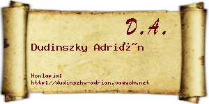 Dudinszky Adrián névjegykártya